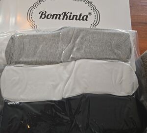 BomKinta 3-Pack Socks in Gray, White & Black